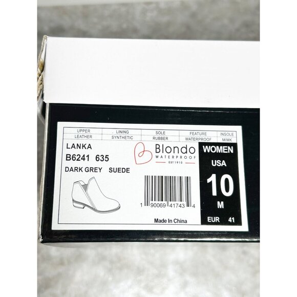 Blondo Lanka Waterproof Suede Bootie in Dark Grey - Sz 10 - Picture 11 of 12